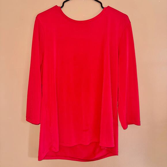 Chicos 3/4 Sleeve Blouse Top Red - Size 3 - Excellent Condition - Picture 1 of 6